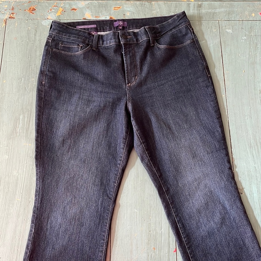 Marilyn straight jeans, size 14P, dark blue color